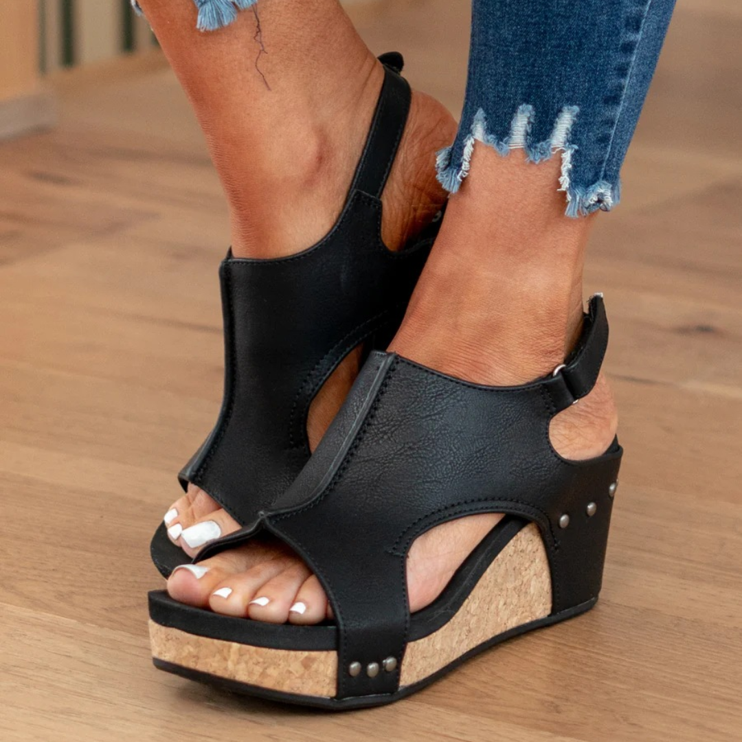 Zenova™ Sandy | Wedge-sandaler i mocka