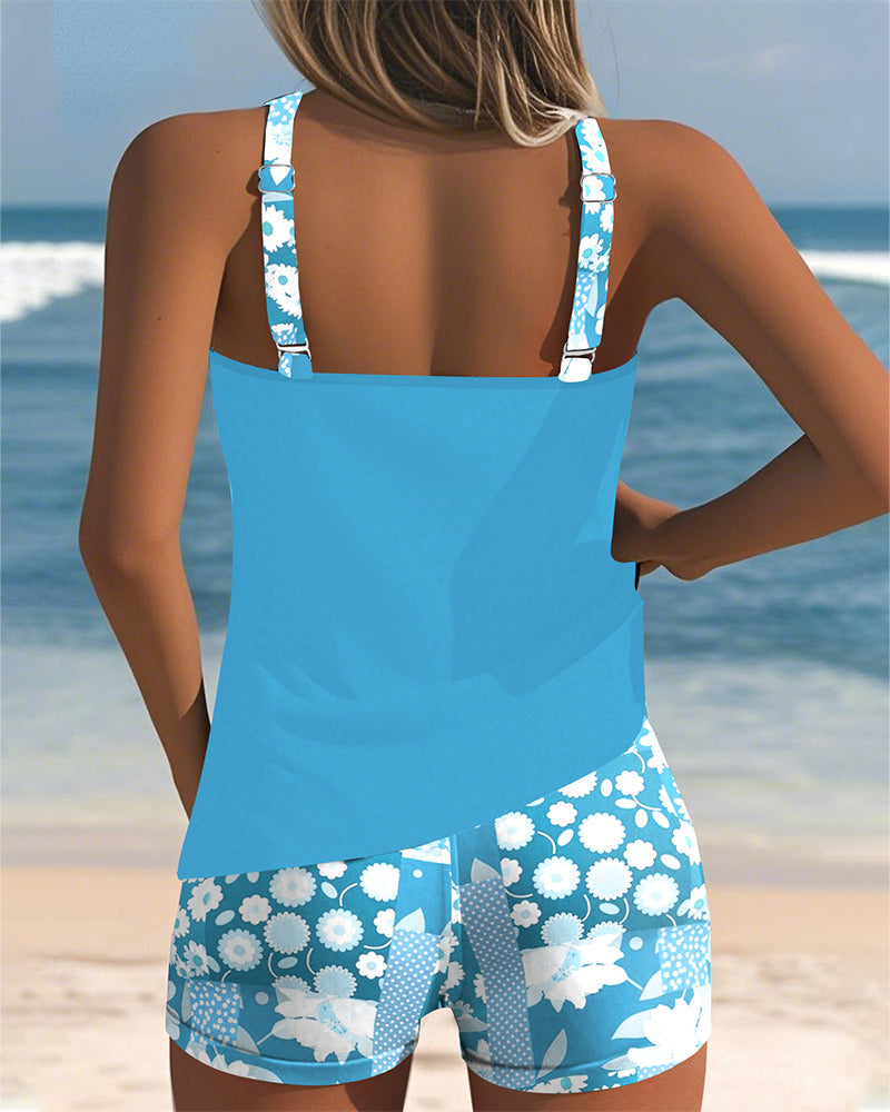 Zenova™ Mia | Baddräkt Tank Top Tryckt Boxer