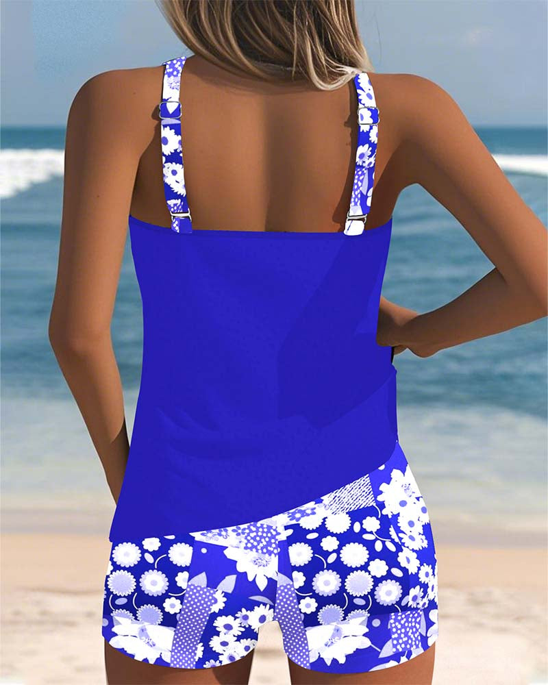 Zenova™ Mia | Baddräkt Tank Top Tryckt Boxer