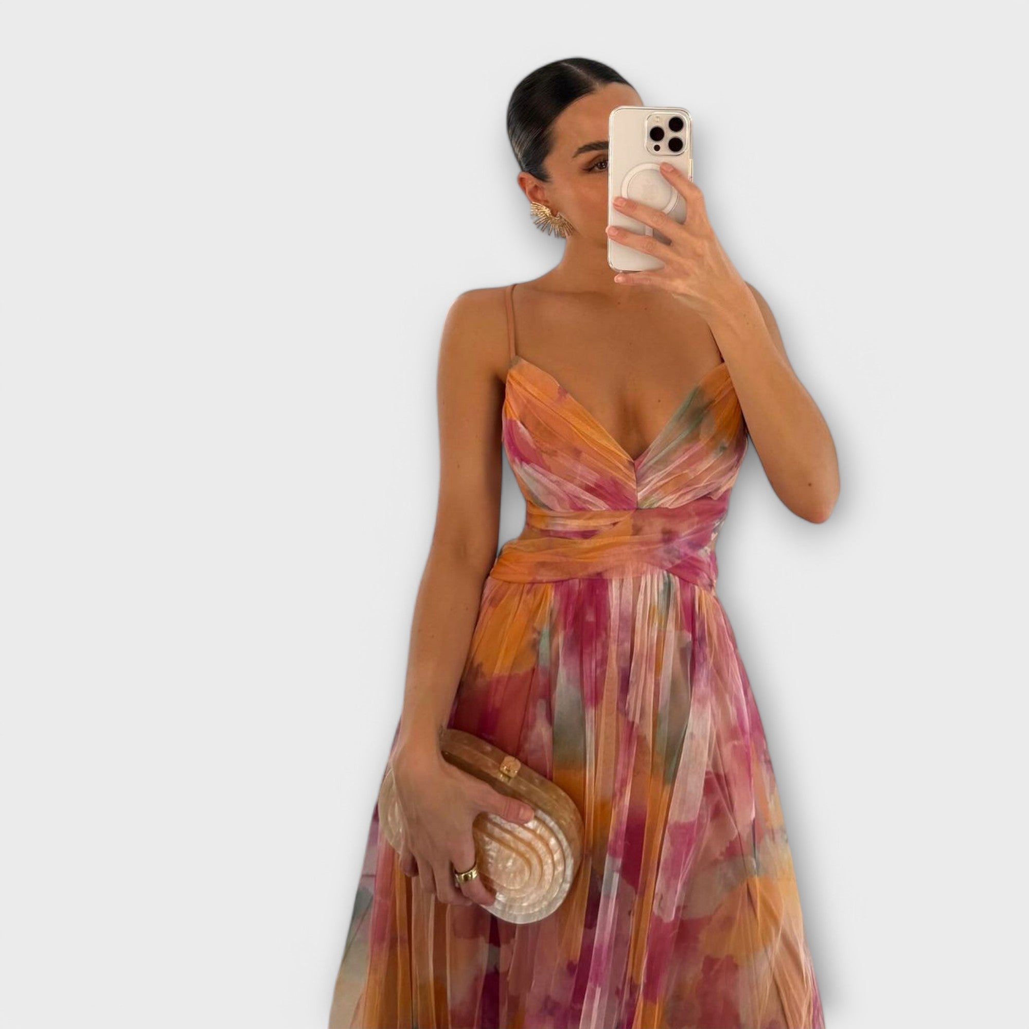 Beställ nu innan det är gZenova™ Sophia |Mesh Maxi Dressone!