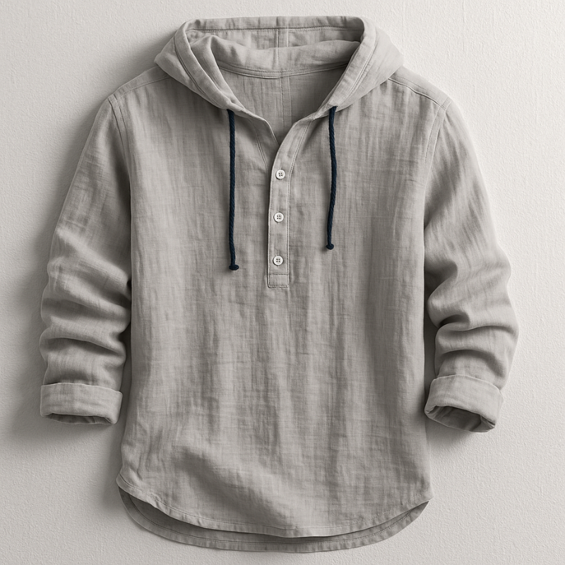 Camicia Franco in lino con cappuccio