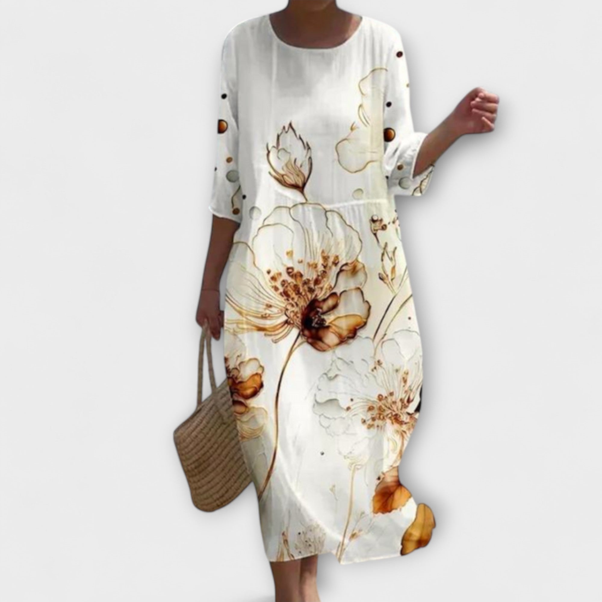 Zenova™ Mariah | Snygg blommig maxiklänning