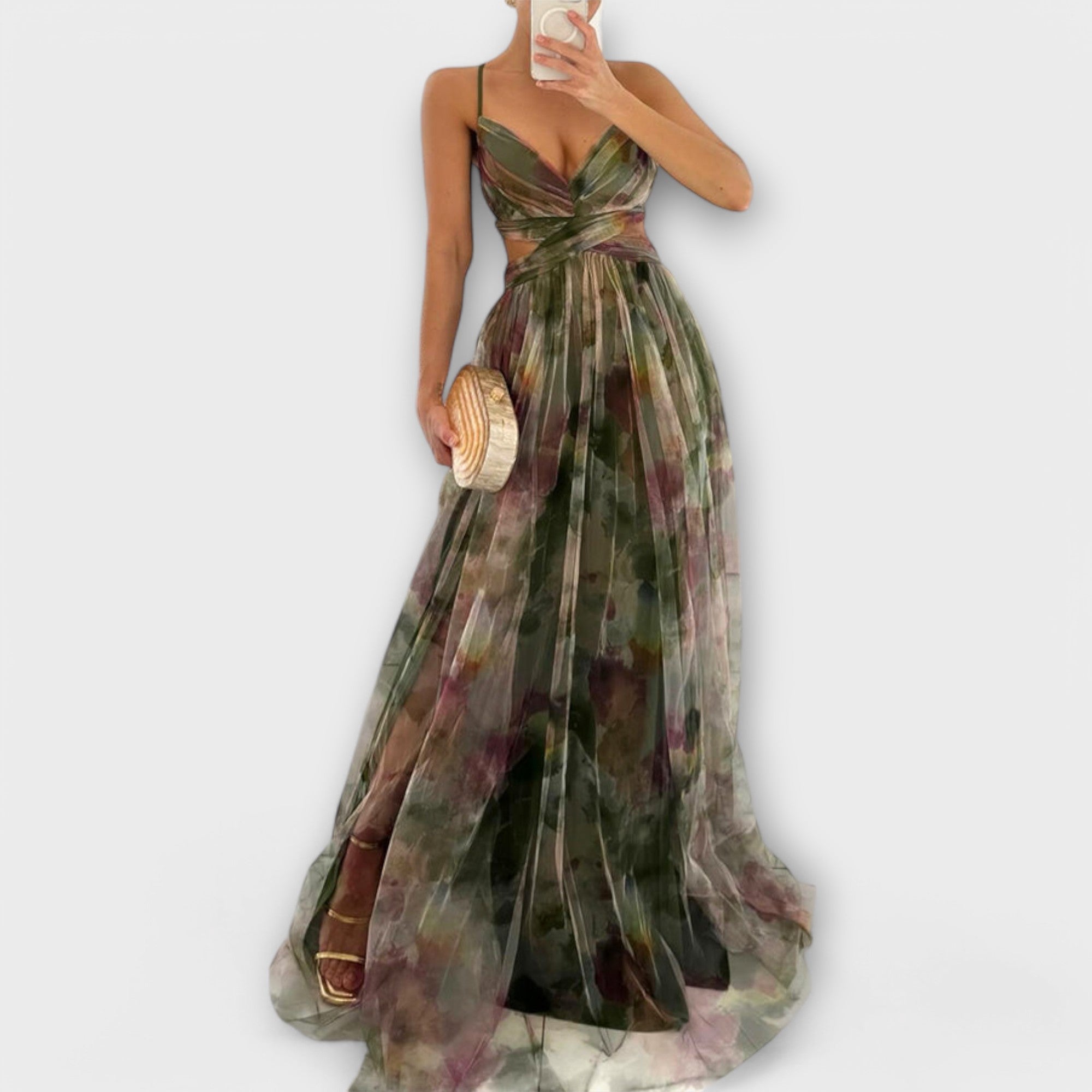 Beställ nu innan det är gZenova™ Sophia |Mesh Maxi Dressone!