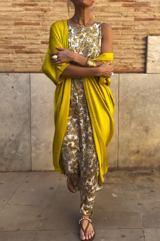 Zenova™ Alice | Elegant långklänning + matchande cardigan