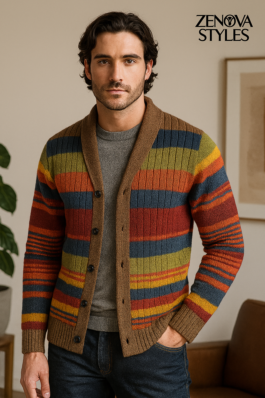 Zenova™ Felix | Retro stickad kofta