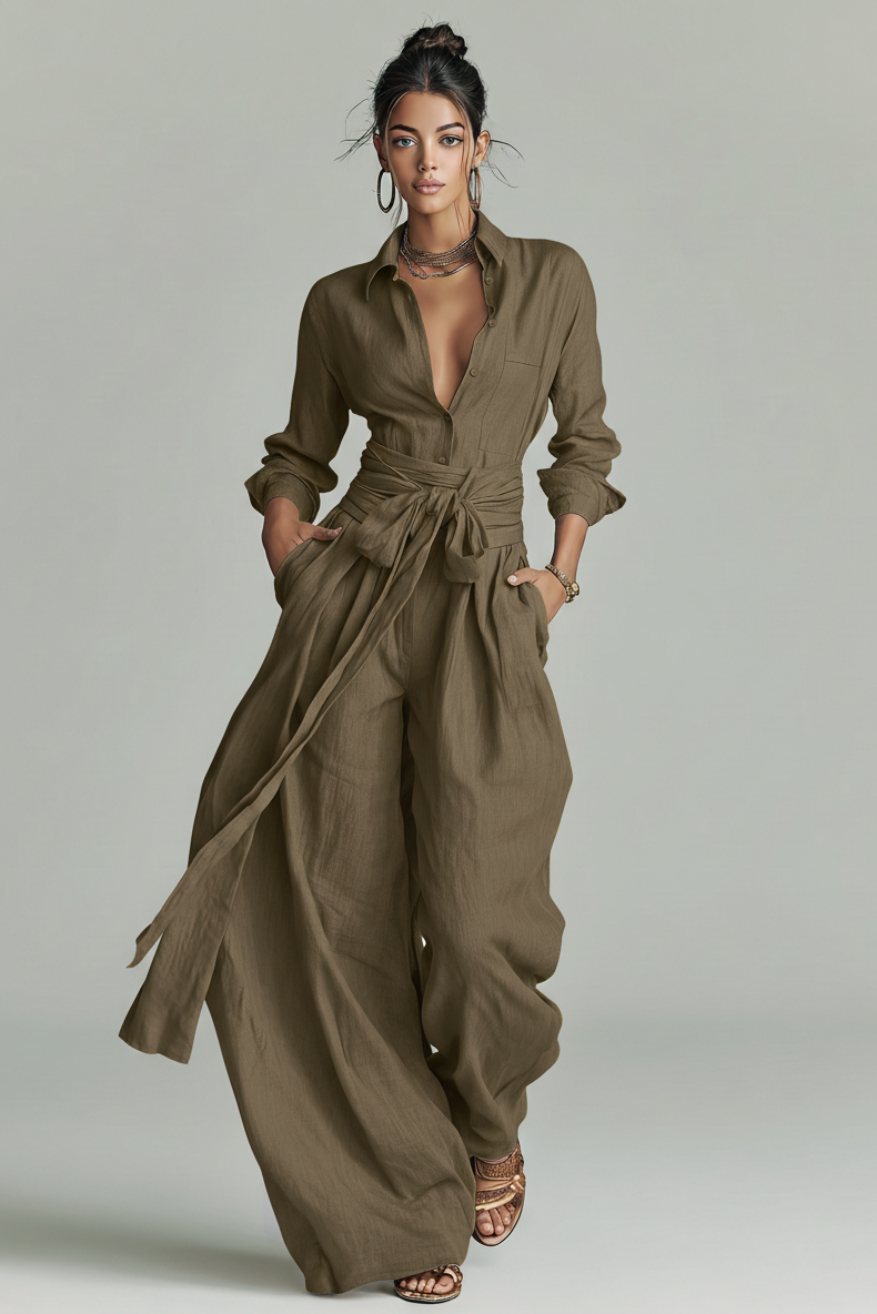 Noémy | Tuta intera elegante e fluida con cintura e taglio ampio