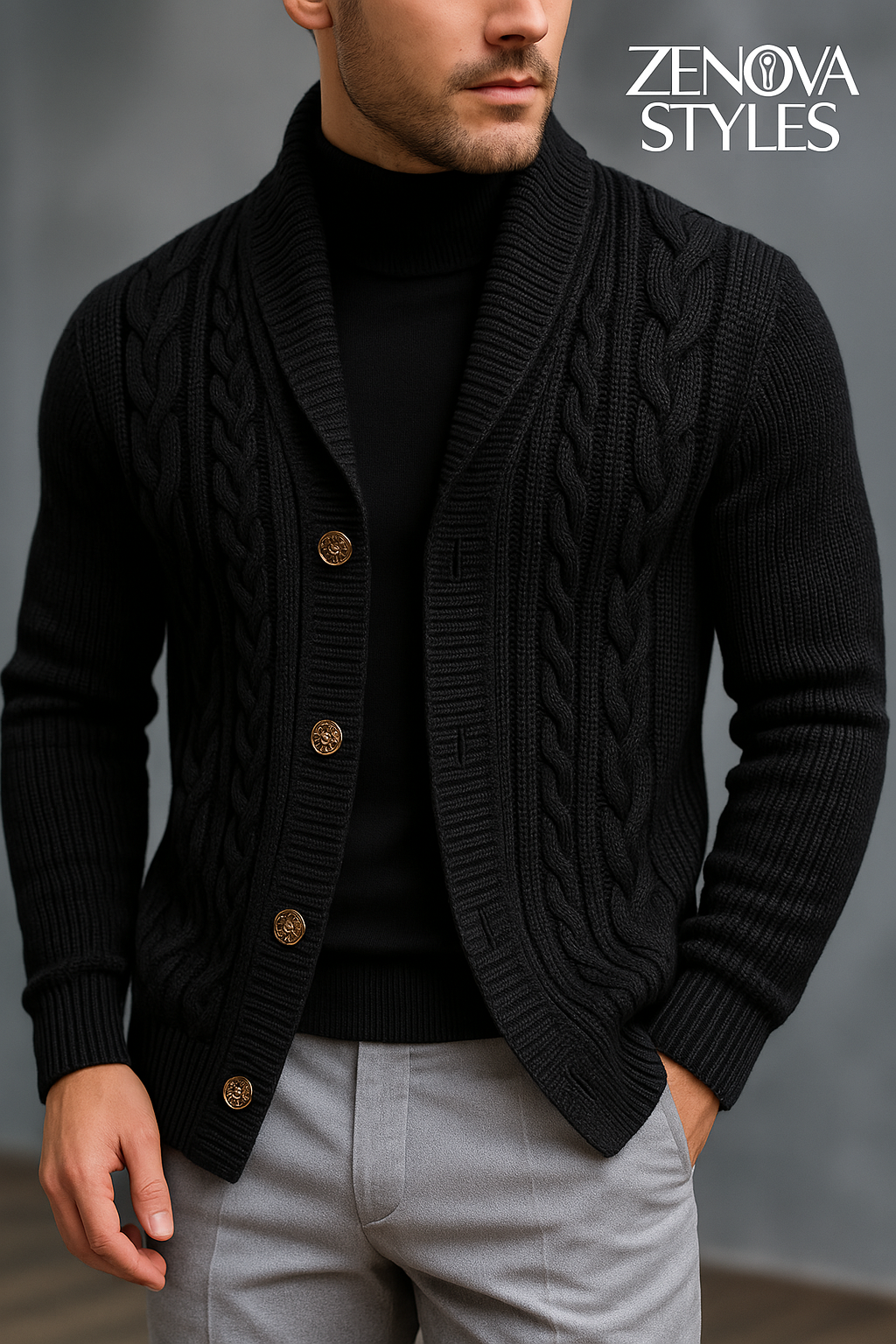 Zenova™ Lorne | Ribbad Sjal Cardigan