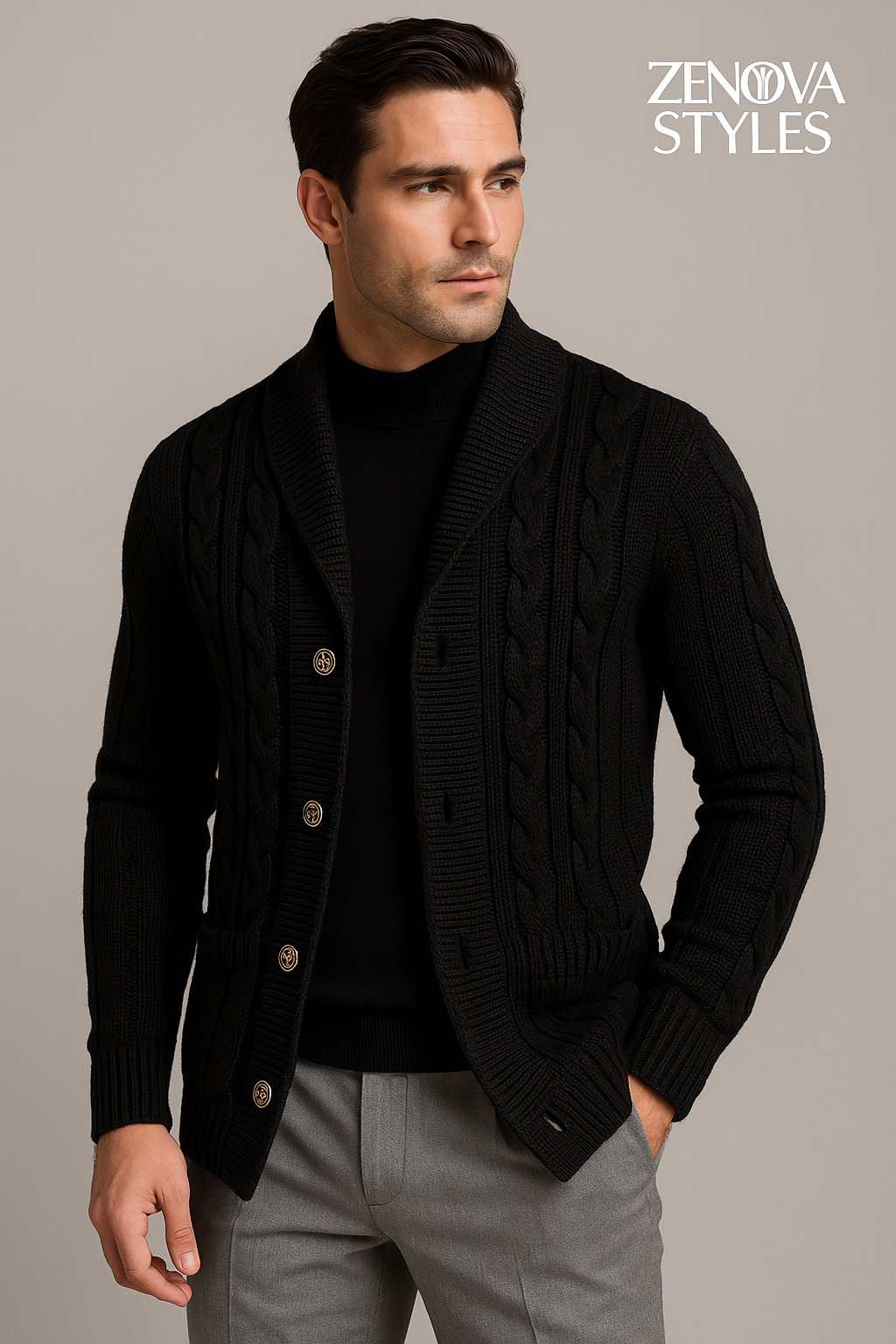 Zenova™ Lorne | Ribbad Sjal Cardigan