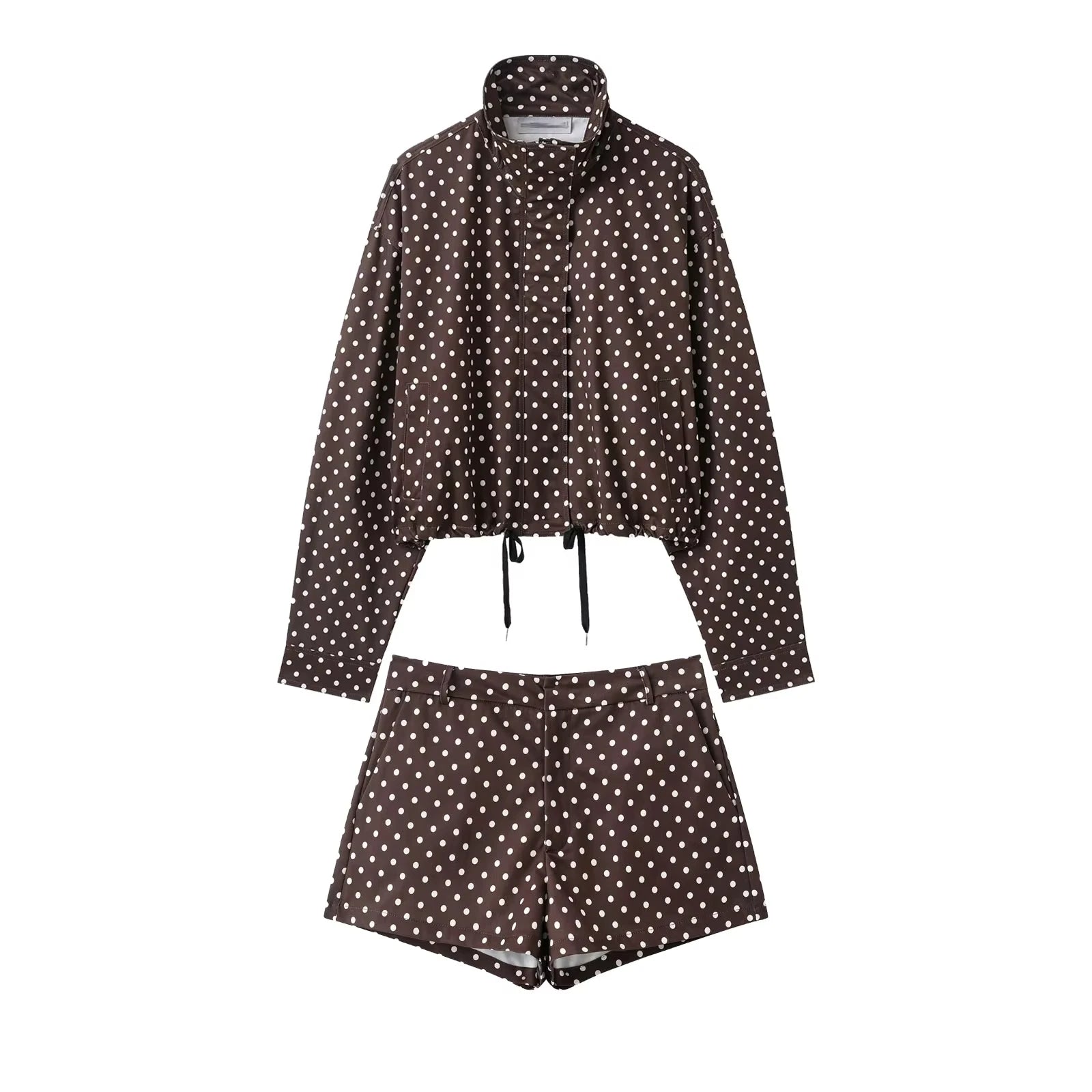 Giacca dolcevita a maniche lunghe con stampa a pois (+ pantaloncini in omaggio)