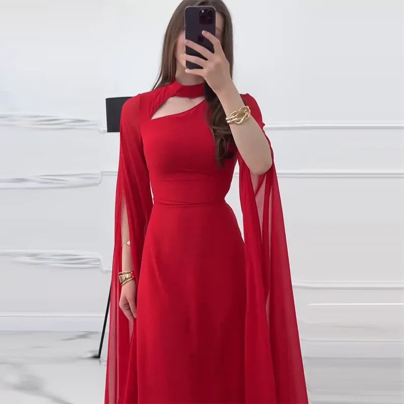 Abito a maniche lunghe sottile ed elegante