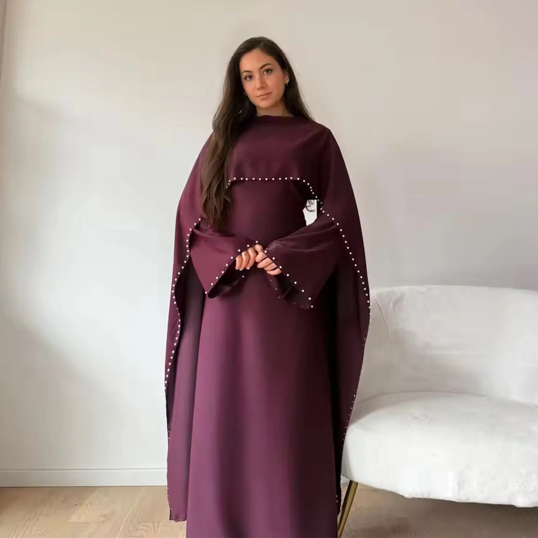 Abaya-vestito tunica con mantello Dubai Pearl