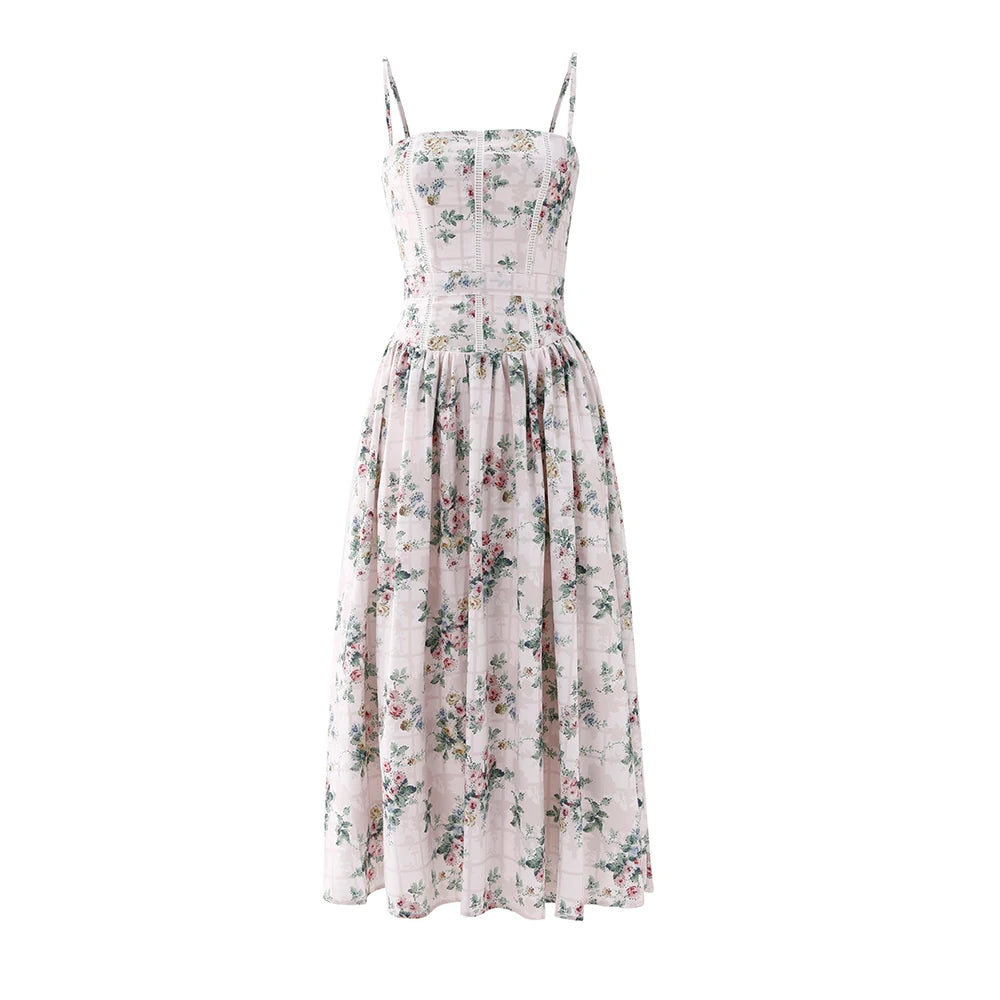 Maxi prendisole elegante a fantasia floreale