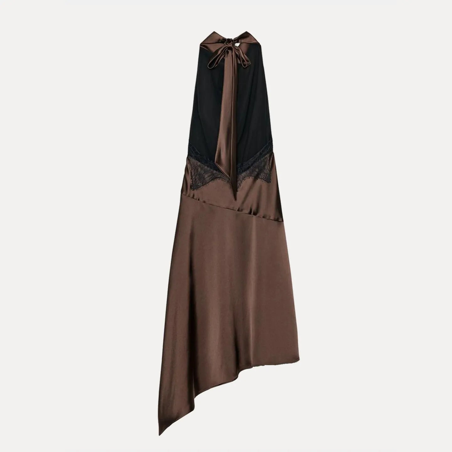 Vestito Corto Asimmetrico con Fiocco