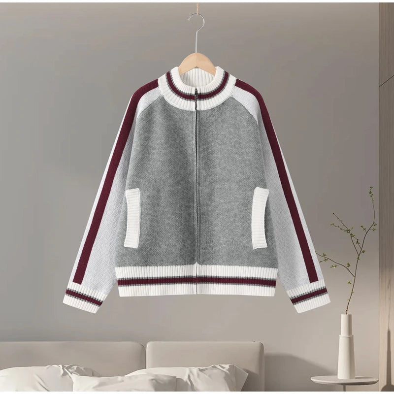 Cardigan in felpa con zip sul retro