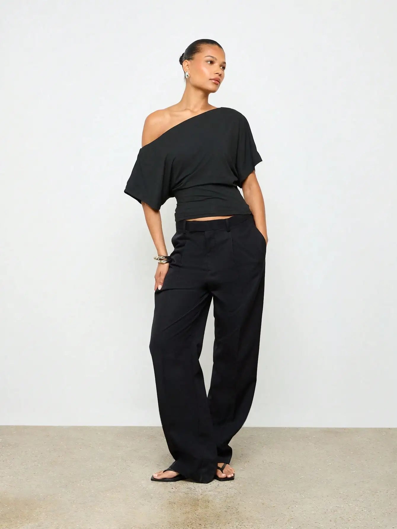 Asymmetrical Off-Shoulder Cropped Top