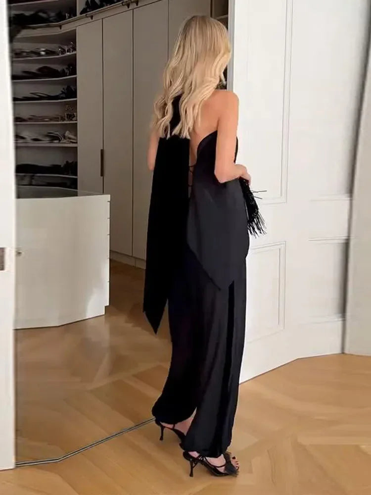 Gilet eleganti in raso con scollo all'americana e schiena scoperta