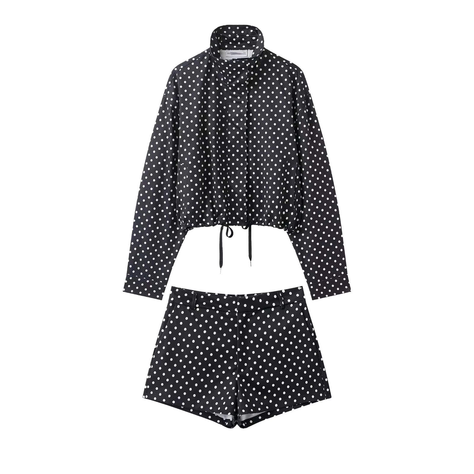 Giacca dolcevita a maniche lunghe con stampa a pois (+ pantaloncini in omaggio)