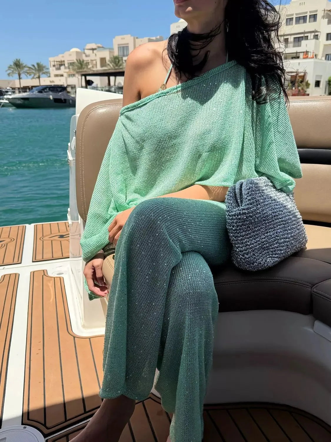 Off One Shoulder Long Sleeve Top