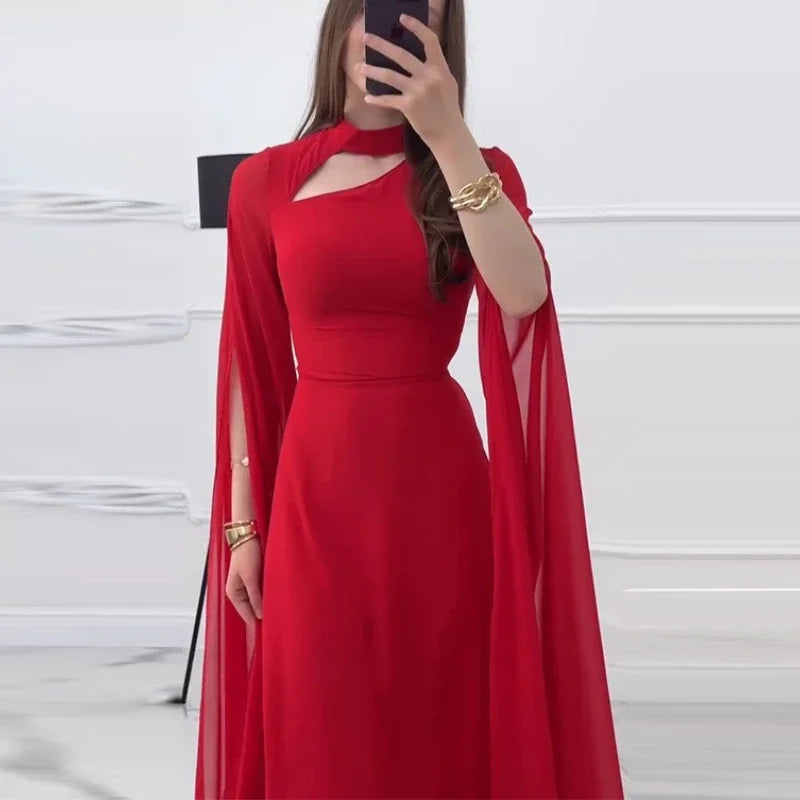 Abito a maniche lunghe sottile ed elegante