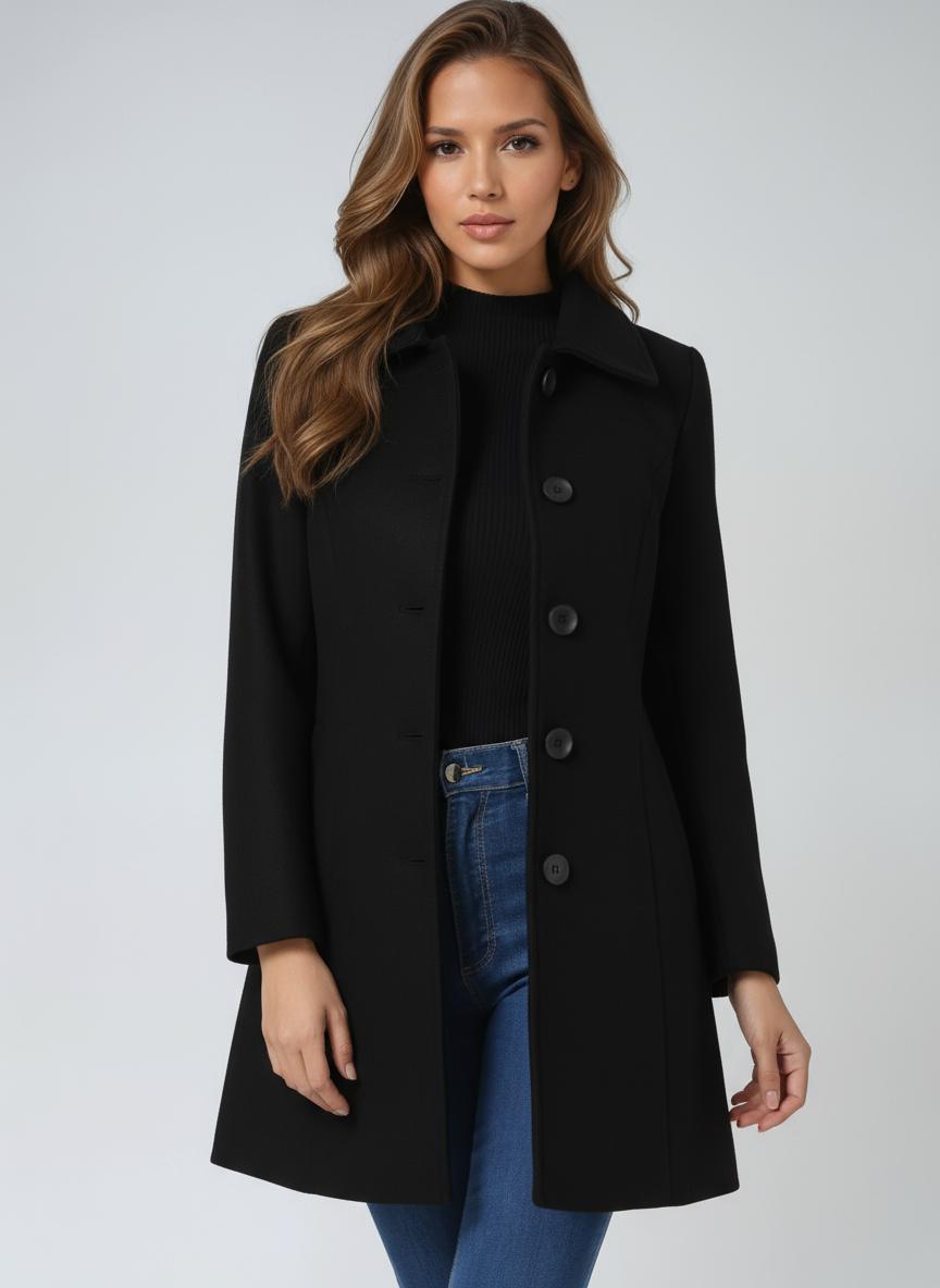 Zenova™ Bridgette| Cappotto Invernale da Donna con Bottoni