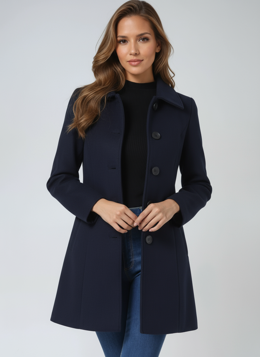 Zenova™ Bridgette| Cappotto Invernale da Donna con Bottoni