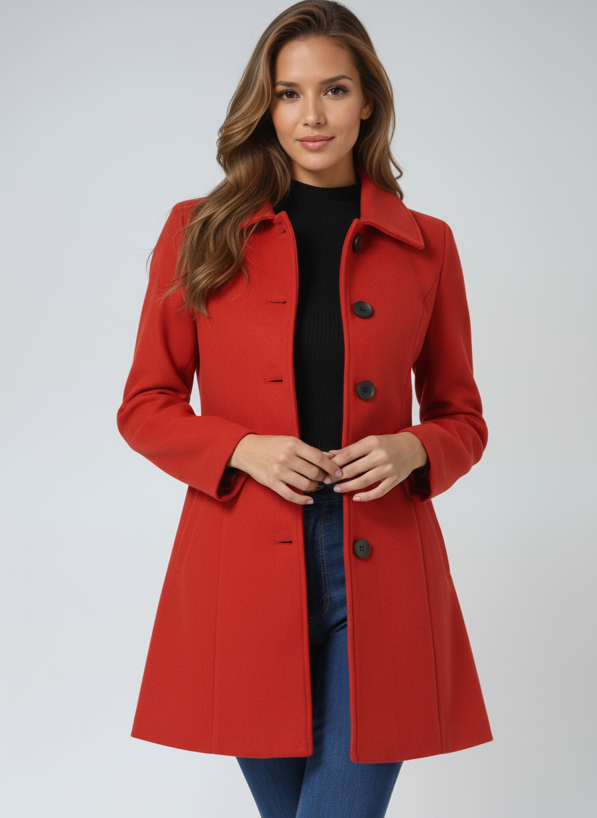 Zenova™ Bridgette| Cappotto Invernale da Donna con Bottoni