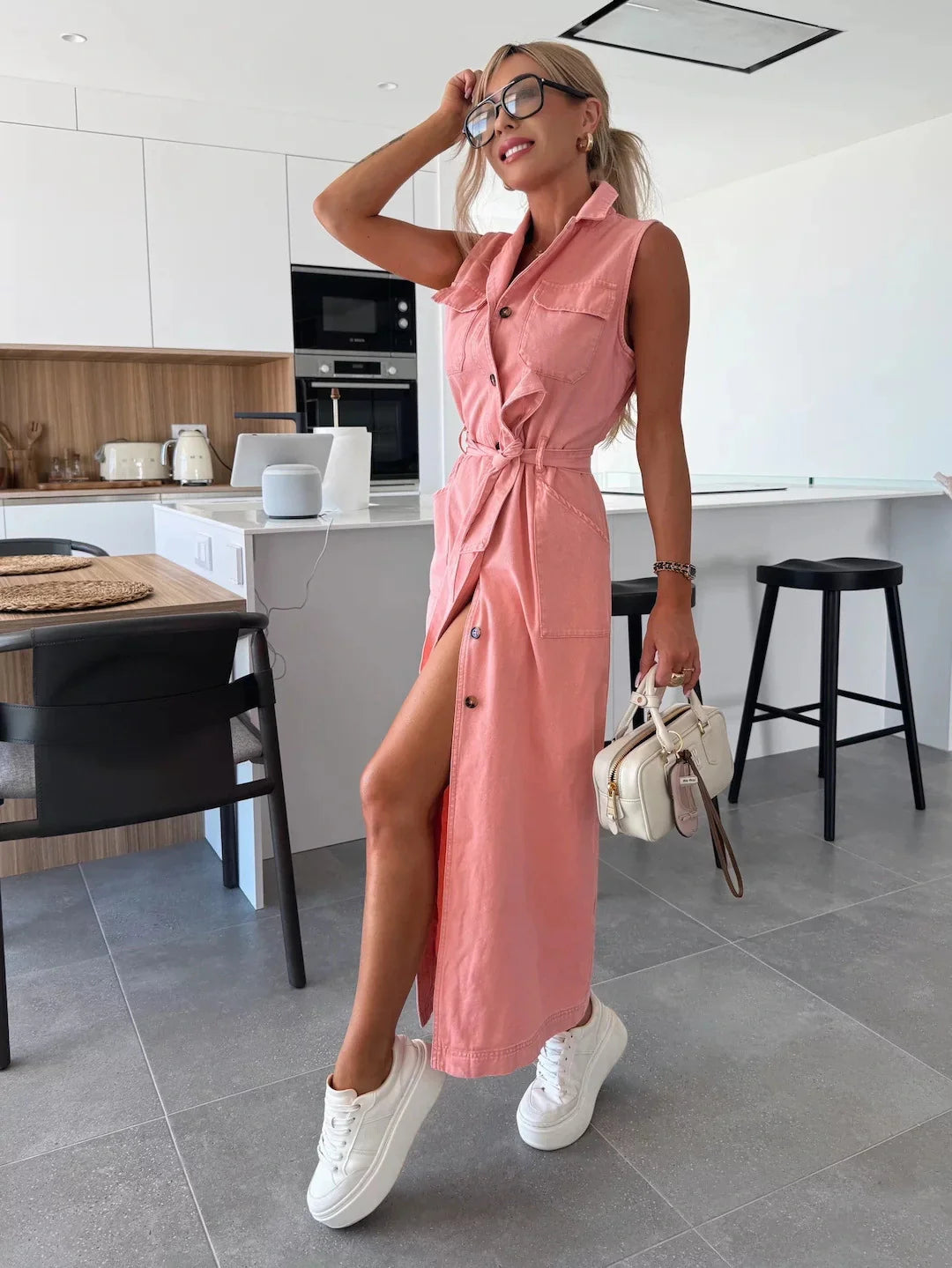 Zenova™ Mary Jean | Maxi Denim Klänning