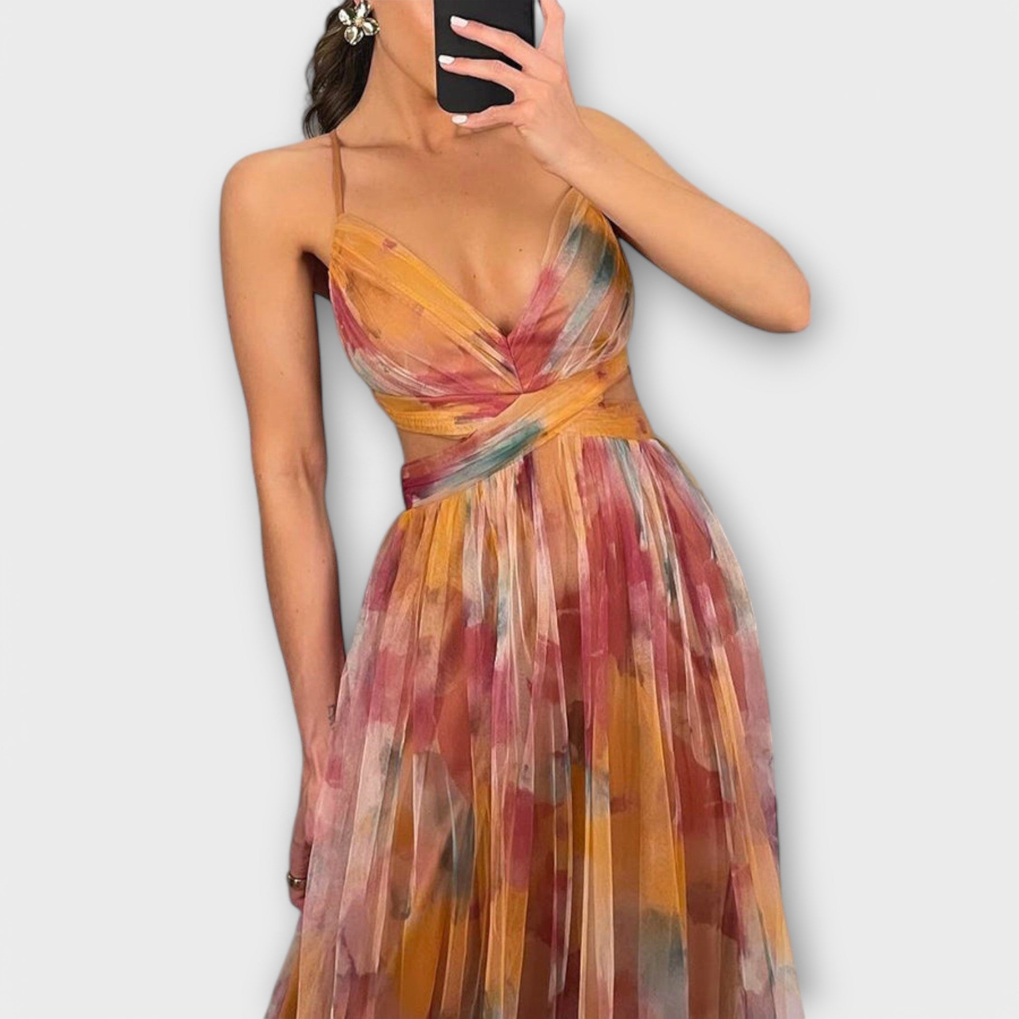 Beställ nu innan det är gZenova™ Sophia |Mesh Maxi Dressone!