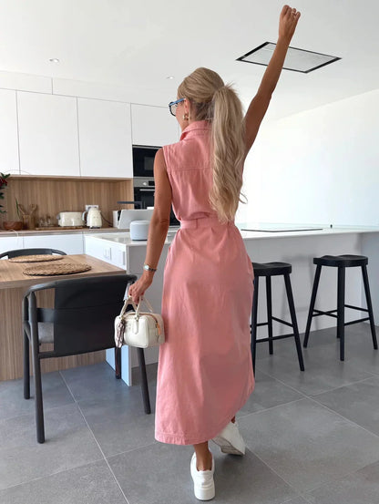 Zenova™ Mary Jean | Maxi Denim Klänning