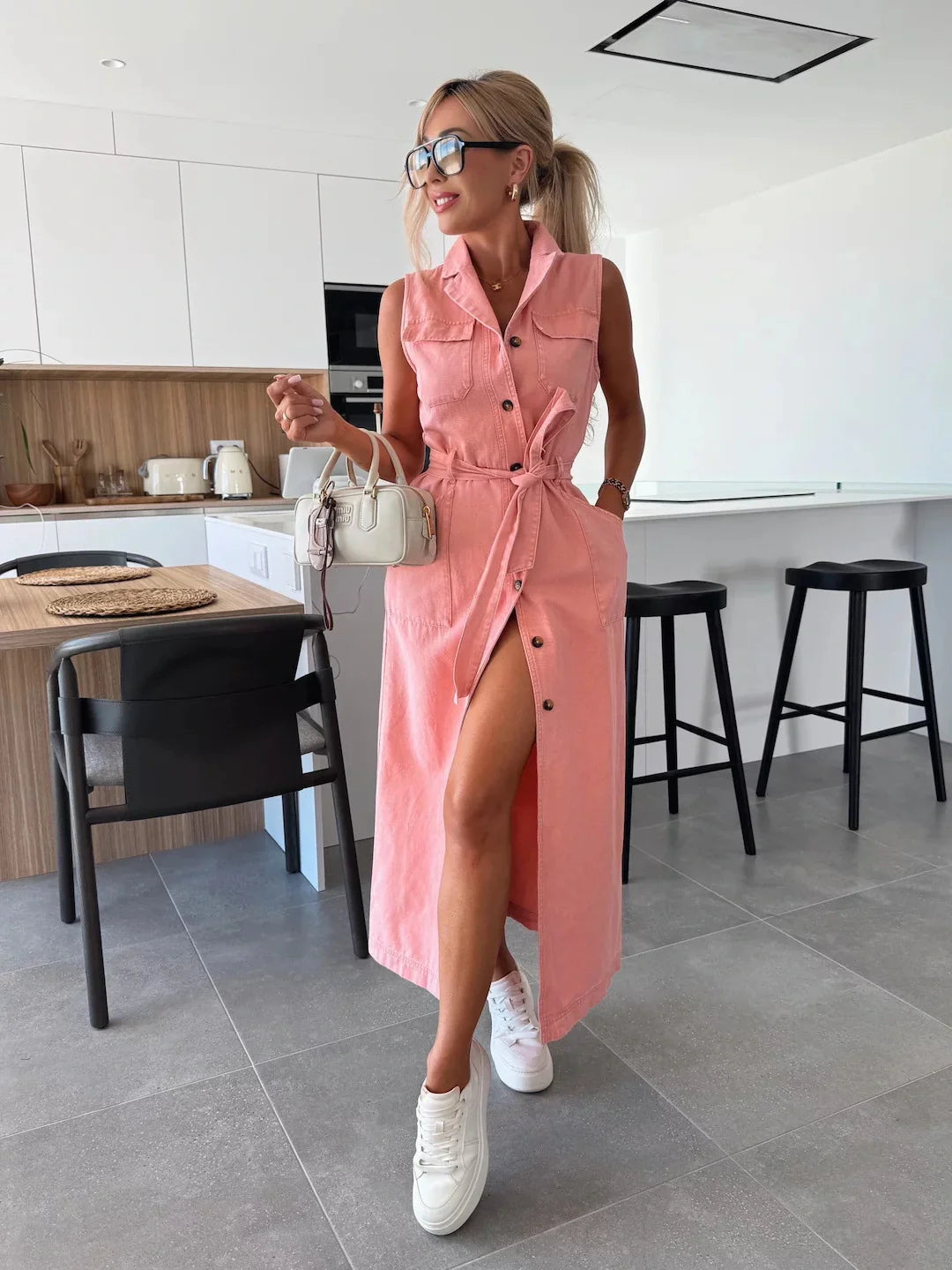 Zenova™ Mary Jean | Maxi Denim Klänning
