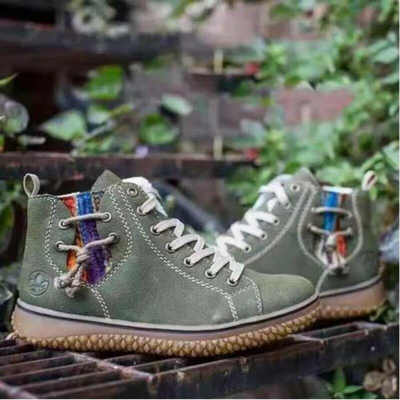 Zenova™ | High top sneakers i läder med snörning