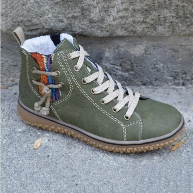 Zenova™ | High top sneakers i läder med snörning