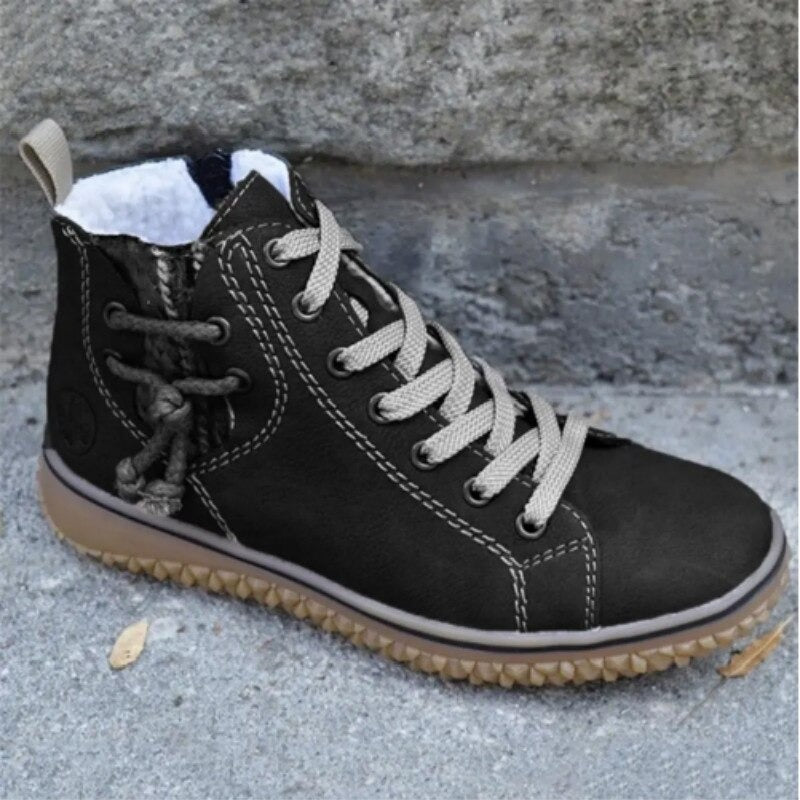Zenova™ | High top sneakers i läder med snörning