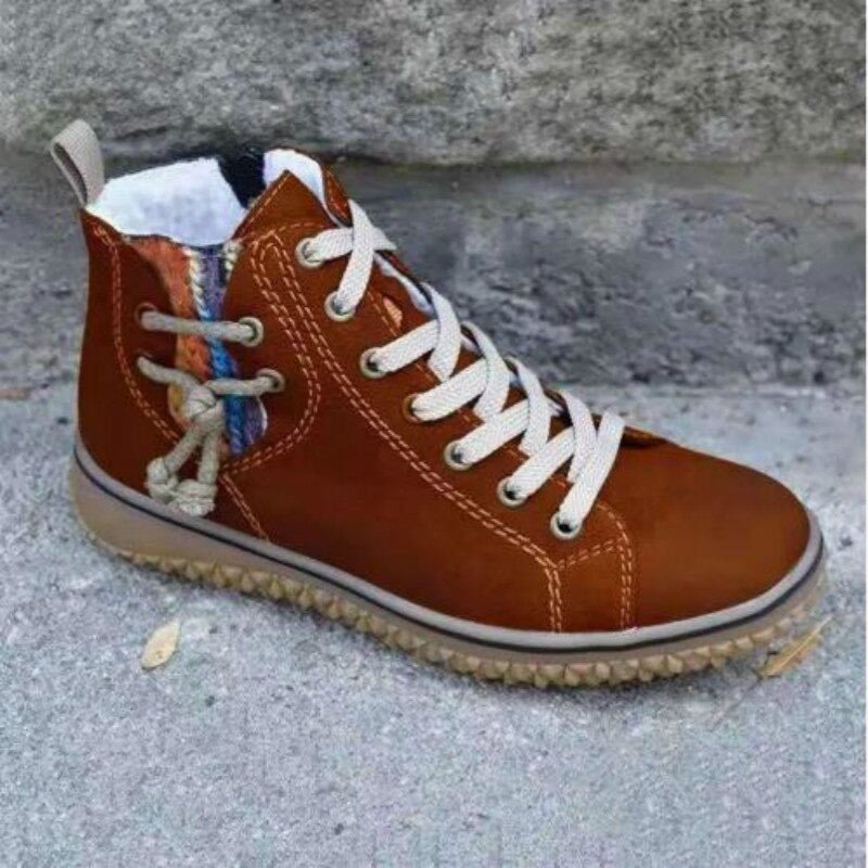 Zenova™ | High top sneakers i läder med snörning
