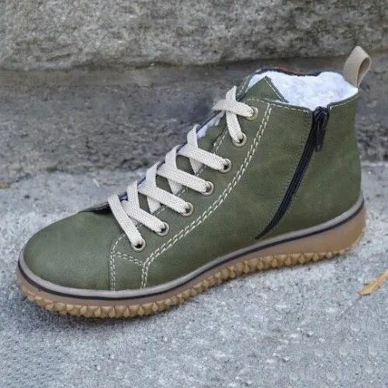 Zenova™ | High top sneakers i läder med snörning