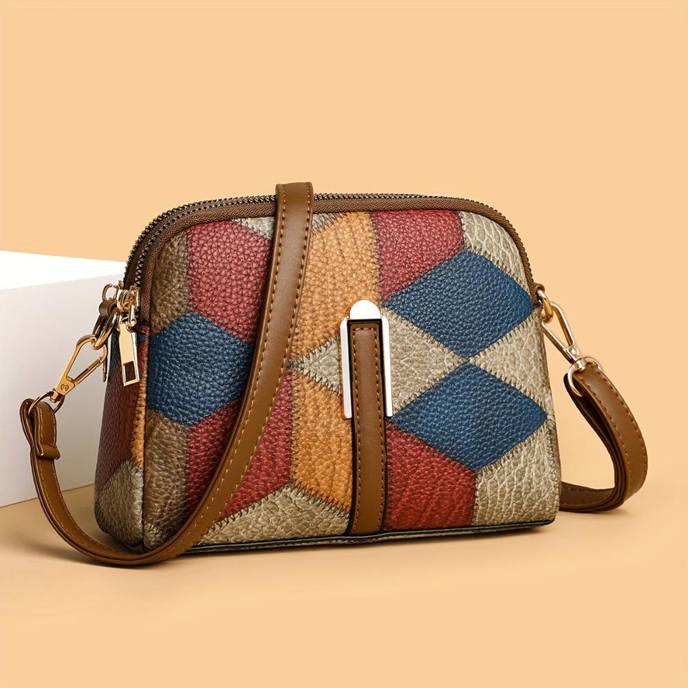 Luna | Mini axelväska i patchworkstil