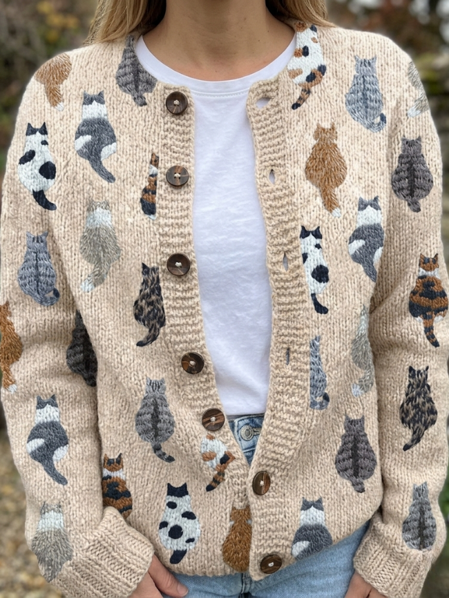 Garfield| Cardigan Stampato con Gatto