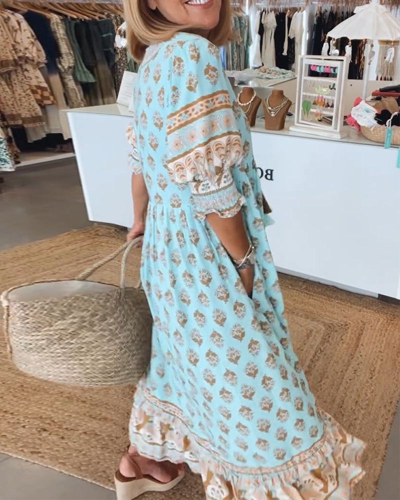 Zenova™ Liora | Boho Maxiklänning