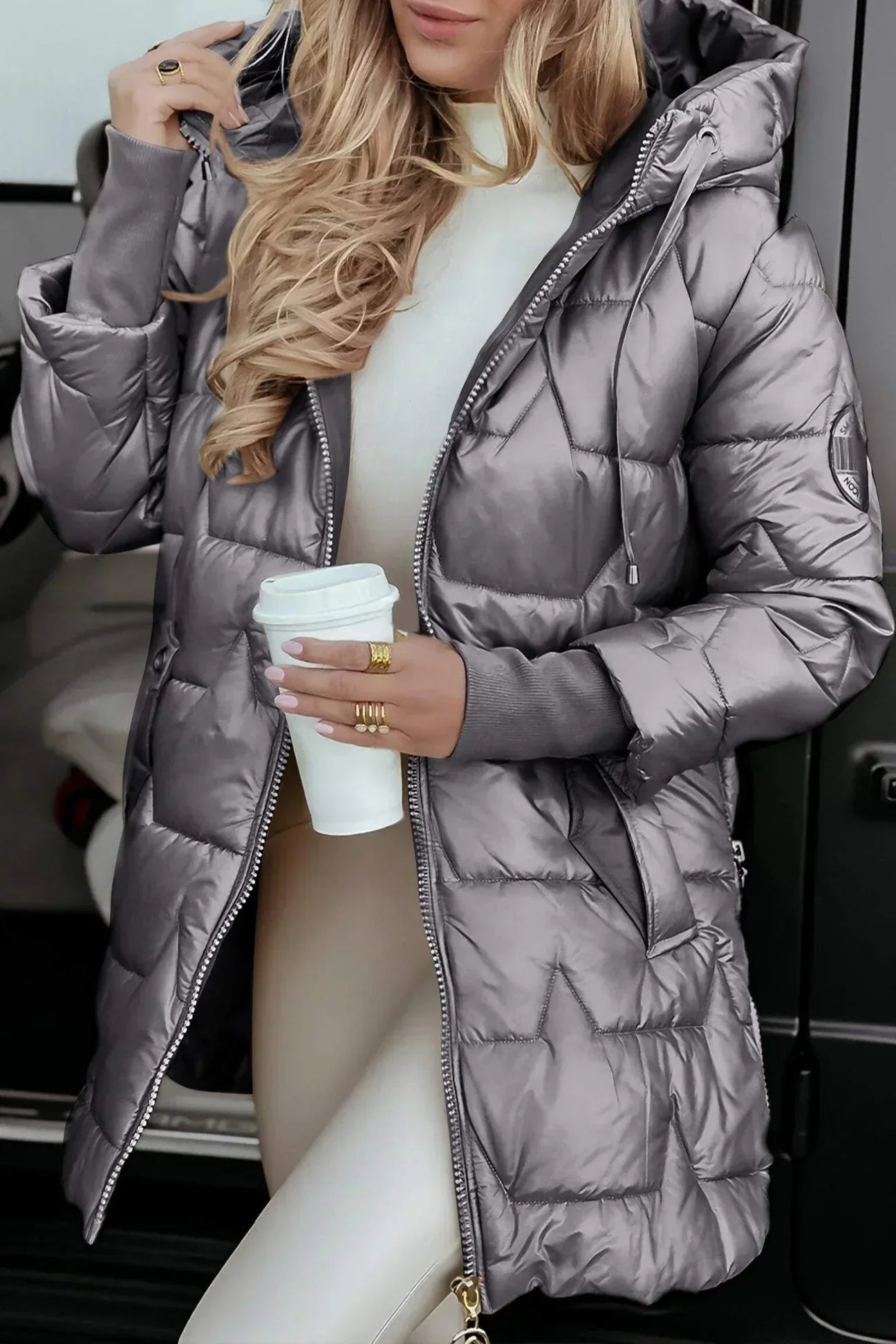 Zenova™ Channelie - Cappotto Invernale con Cappuccio