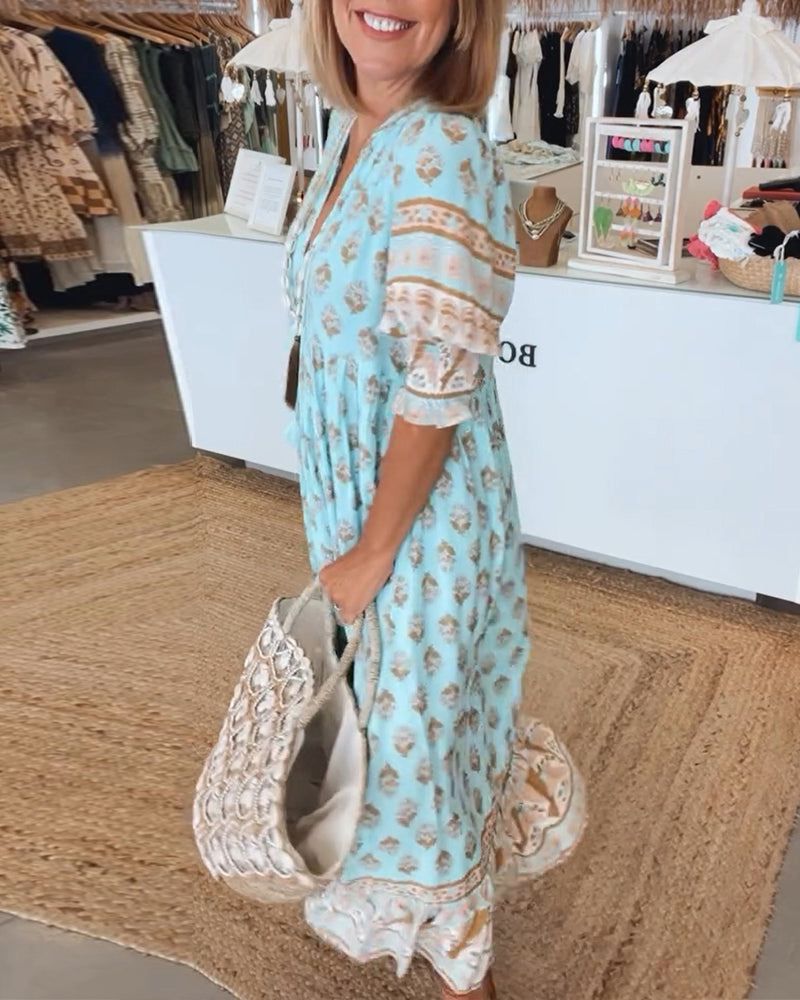 Zenova™ Liora | Boho Maxiklänning