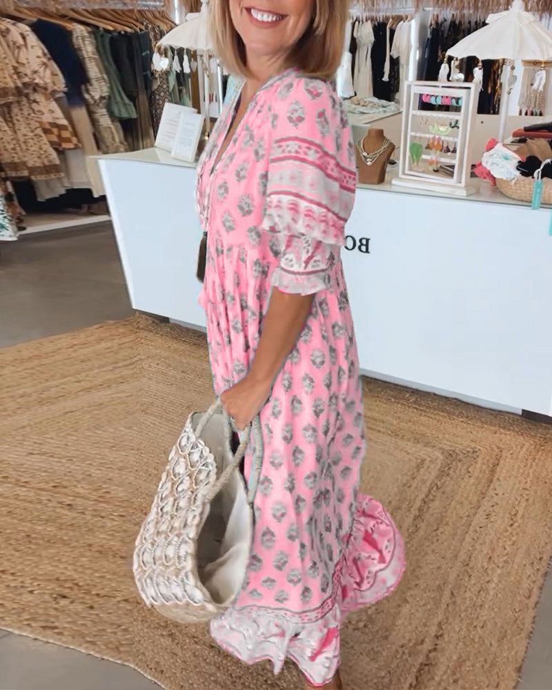 Zenova™ Liora | Boho Maxiklänning