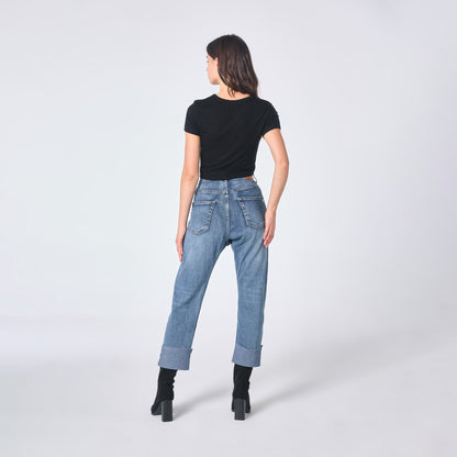 Zenova™ Seliana | Lösa jeans Asymmetrisk stängning