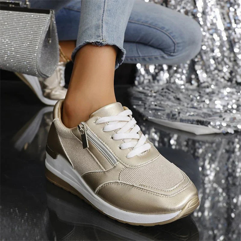 Yanna | Nuove Sneakers Ortopediche Allacciate con Zip Laterale da Donna